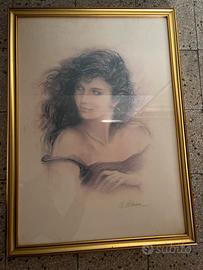 Quadro (stampa) con cornice dorata.