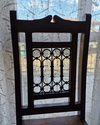 Sedie in legno e ferro battuto