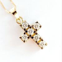 Collana  pendente Croce Diamanti ct 0,34 Oro  18kt