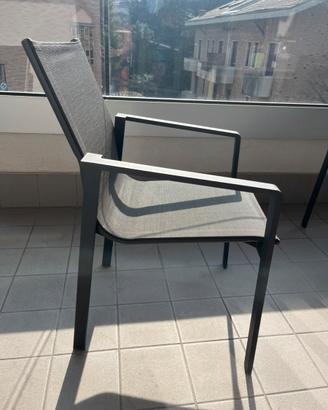 Set sedie da esterno in alluminio colore antracite