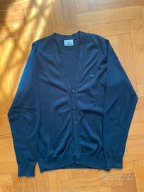 Cardigan Lacoste blu navy con toppe taglia 3 (S/M)
