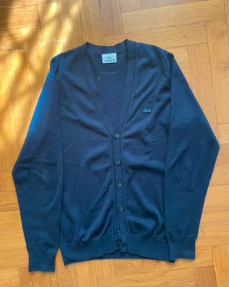 Cardigan Lacoste blu navy con toppe taglia 3 (S/M)