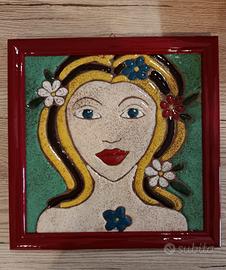 Quadro in ceramica dipinto a mano con smalti