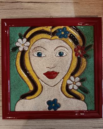 Quadro in ceramica dipinto a mano con smalti