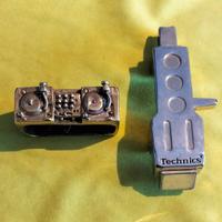 Portachiavi dj giallo oro "Technics" e "Mafia"