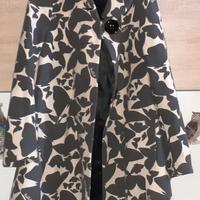 Cappotto donna Killah bianco grigi design Farfalle