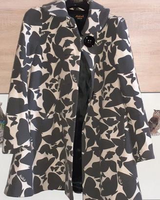 Cappotto donna Killah bianco grigi design Farfalle