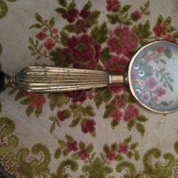 lente d'ingrandimento in ottone e Marmo anni 60