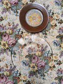 2 Piatti 1 in vetro trasparente e 1 in ceramica