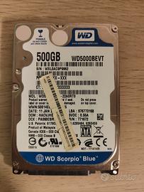 hard disk WD 500gb 2.5 " 