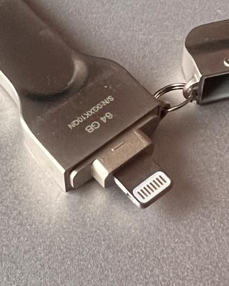 Chiavetta USB 3.0 64GB Lighting per iPhone  e iPad