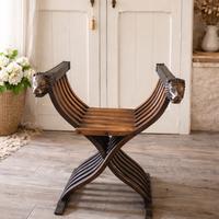 Sedia Savonarola in legno massello restaurata