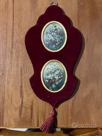 Quadro velluto vintage a tema floreale