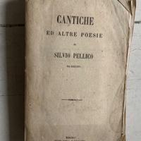 Vecchio libro Cantiche di Silvio Pellico ed pomba