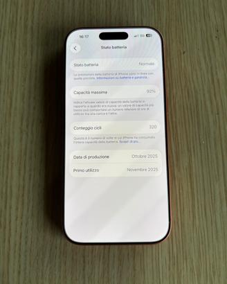 Iphone 17pro 256gb 92% cosmic orange ottime consi