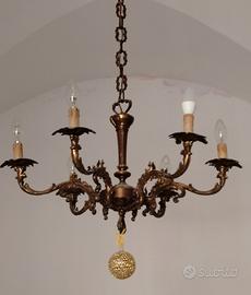 lampadario in ottone