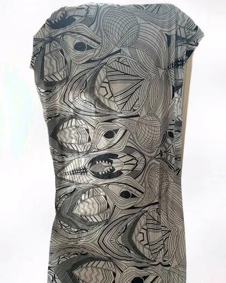 Vestito sera Elisabetta franchi grigio floreale