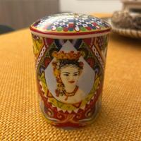 Candela e portacandela in ceramica