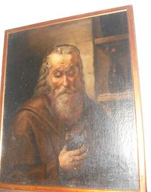 antico dipinto olio su tela
