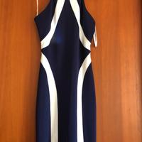Tubino abito blu e bianco