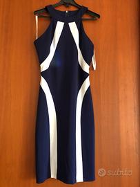 Tubino abito blu e bianco