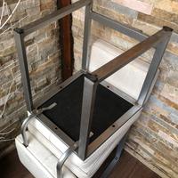 4 sedie/sgabello basse MB SEDIE in acciaio e pelle