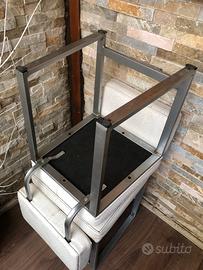 4 sedie/sgabello basse MB SEDIE in acciaio e pelle