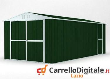 Box garage auto in Acciaio 327x611 verde scuro