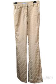 Pantalone vintage champagne Laura Biagiotti lucido