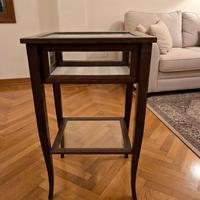 Tavolino vetrinetta in legno con vetro - PERFETTA