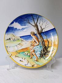 Piatto maiolica istoriata Pesaro - Ist. Mengaroni