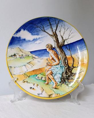 Piatto maiolica istoriata Pesaro - Ist. Mengaroni
