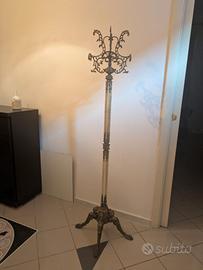 appendiabiti da terra vintage in ottone e onice