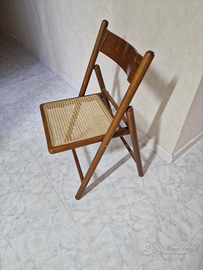 Sedia pieghevole rattan