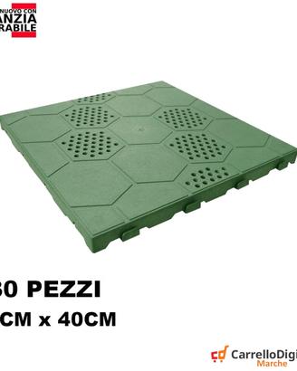 30 Piastrelle pavimento plastica verde drenante