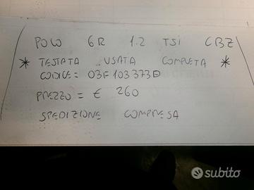 Testata usata polo 6r 1.2 tsi cbz