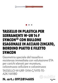 Tasselli nuovi e punta per cemento