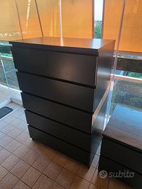 cassettiera Malm + comodino