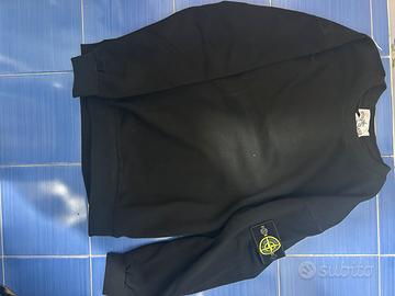 Felpa Stone Island nera girocollo