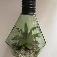 Vaso decorativo forma lampada con luce batteria