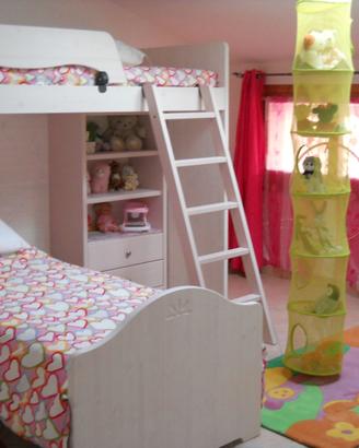 Letto a castello in legno massello marca Calesella