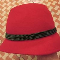 Vintage Red Felt cappello rosso Womens Fedora
