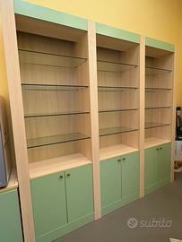 Mobili moderni in legno e vetro 5 pezzi