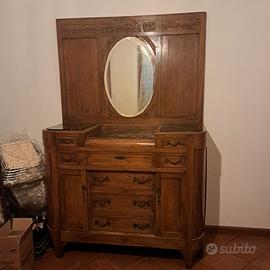 Cassettiera art nouveau con specchiera dim 140 x 5