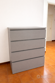 Cassettiera IKEA MALM 4 cassetti grigia