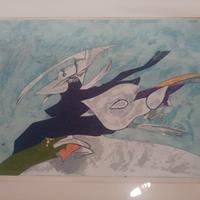 Quadro litografia firmata numerata 76/100 vintage 