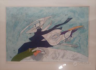 Quadro litografia firmata numerata 76/100 vintage 