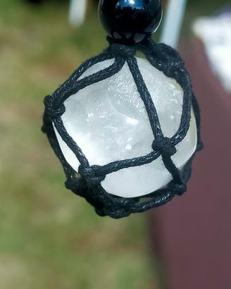 Selenite burattata in ciondolo