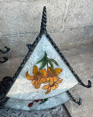 Lampadari ed applique ferro battuto e vetro