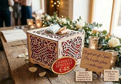 Scatola Portadoni Matrimonio Legno Personalizzabil